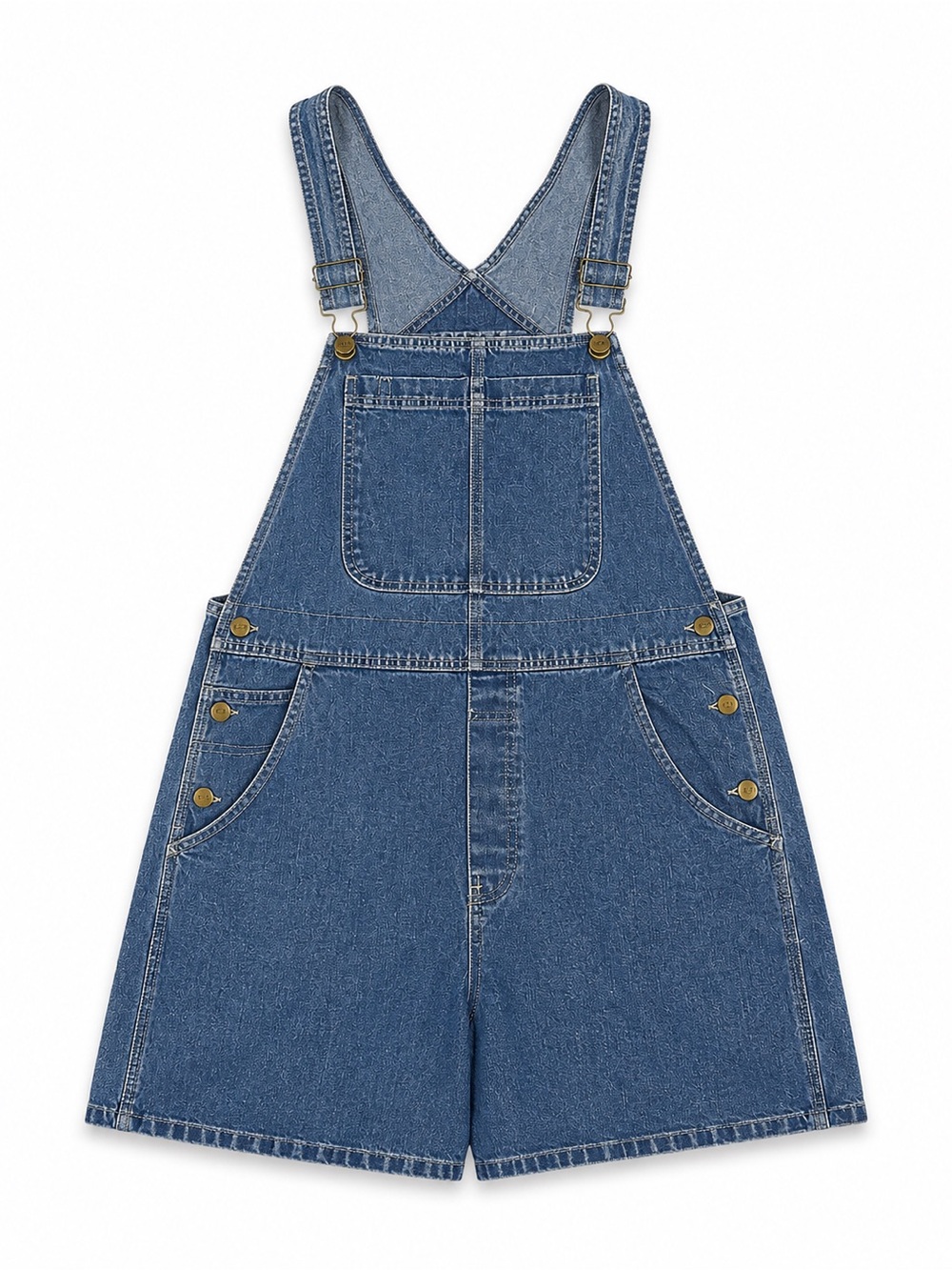 B.E. Blues Denim Short Overalls Womens Large Vintage Y2K Bib Shorts Romper